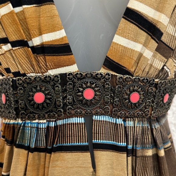 Beautiful Vintage SKY Top M Metal Belt Desert Southwest Print RHOC ASOS - Picture 6 of 6